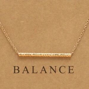 Balance Equilibrium Harmony Stability Equality Textured Tube Bar Simple Necklace